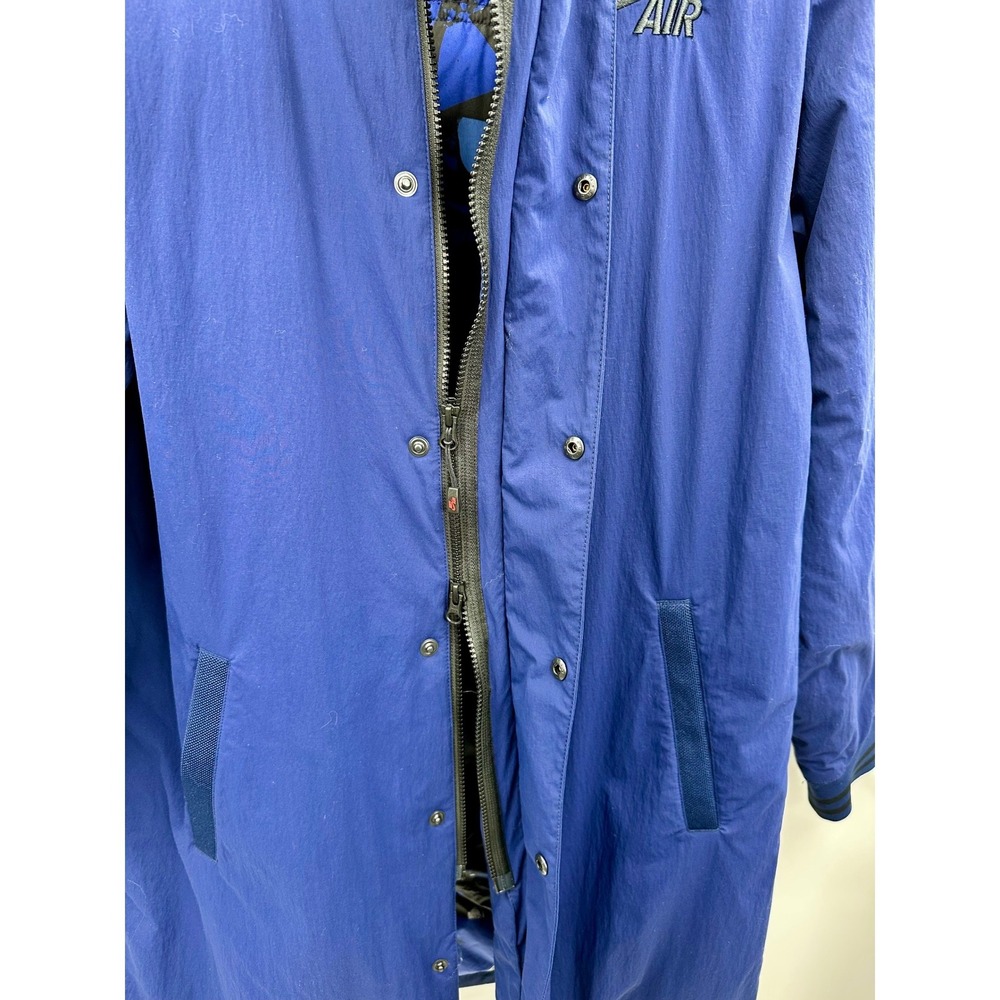 Vintage Nike Air Men's Blue Longline Bomber Jacket - Picture 5 of 12